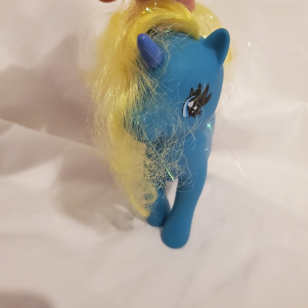 1981 my pony Gi-Go wonderland aqua yellow mane brown star 7" toy pony figure - Picture 3 of 5